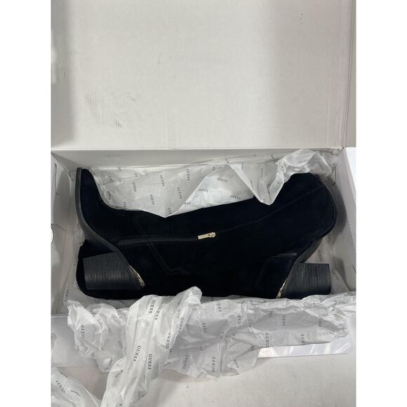 GUESS Boots Womens Size 5.5M Black Suede GWSASHAN Western Knee High Heel - Picture 4 of 12